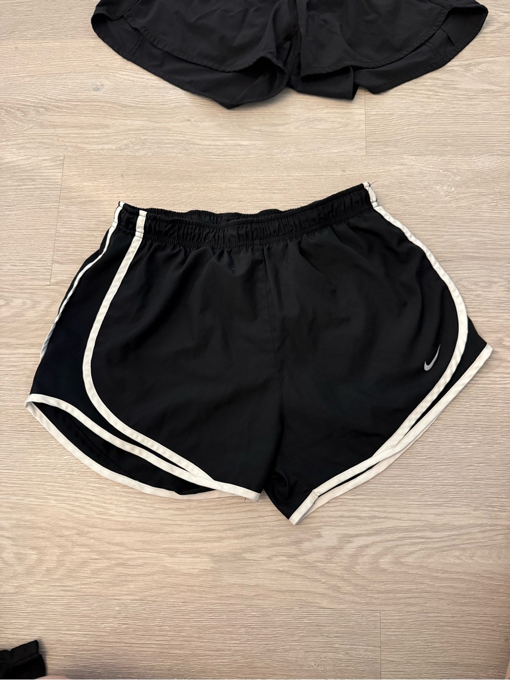 Nike Black Athletic Shorts with White Trim